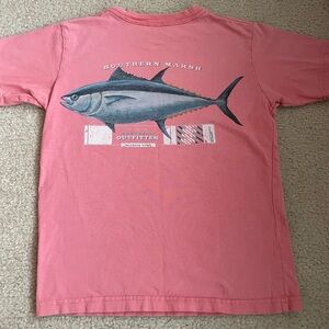 Southern Marsh Kids Coral Pocket Tee
